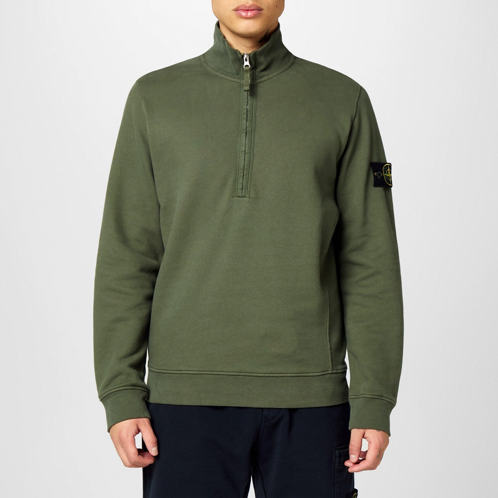 Stone Island Heavy Weight Quarter Zip Fleece - Muschio V0059